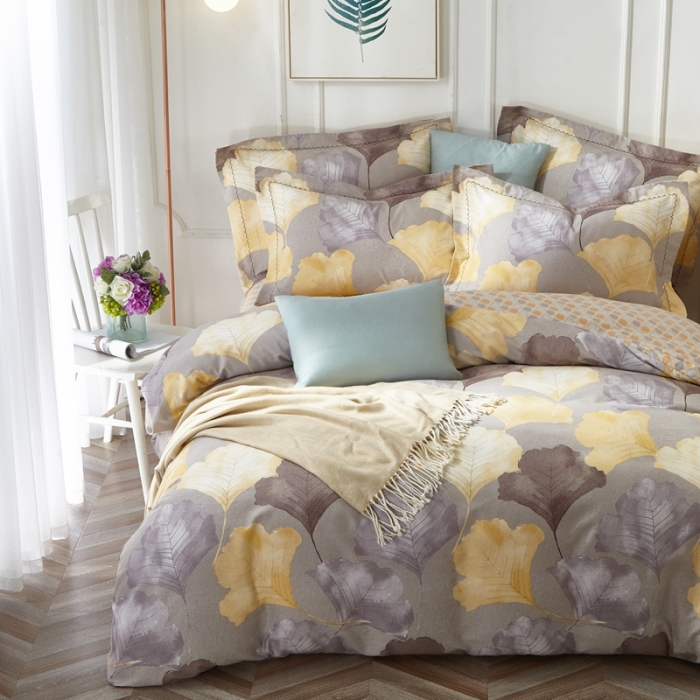 91家纺网 家纺一手货源 找家纺 威克凯丽 2023新款全棉活性生态磨毛四件套椿湫