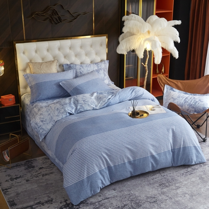 91家纺网 家纺一手货源 找家纺 威克凯丽 2023新款全棉活性生态磨毛四件套德朗