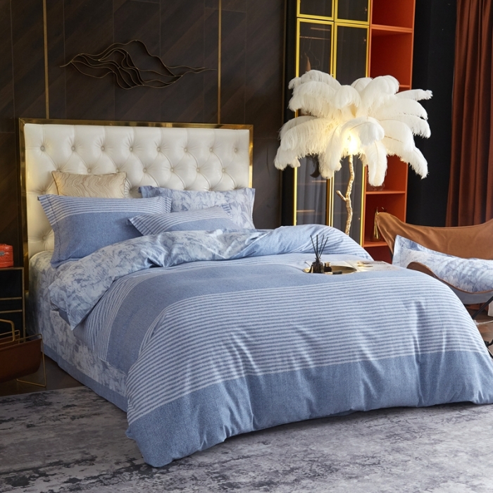 91家纺网 家纺一手货源 找家纺 威克凯丽 2023新款全棉活性生态磨毛四件套德朗