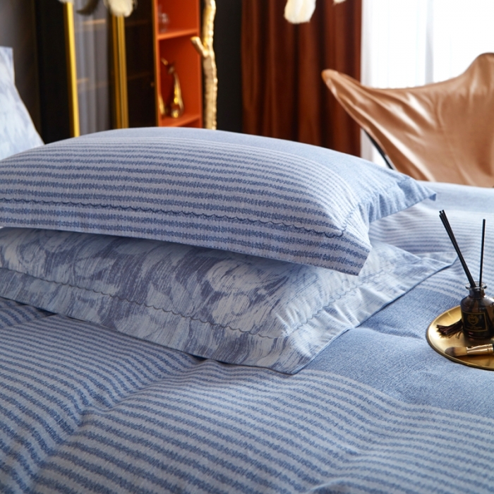 91家纺网 家纺一手货源 找家纺 威克凯丽 2023新款全棉活性生态磨毛四件套德朗