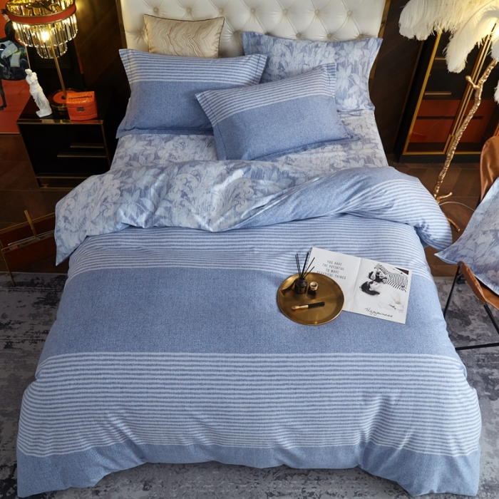 91家纺网 家纺一手货源 找家纺 威克凯丽 2023新款全棉活性生态磨毛四件套德朗