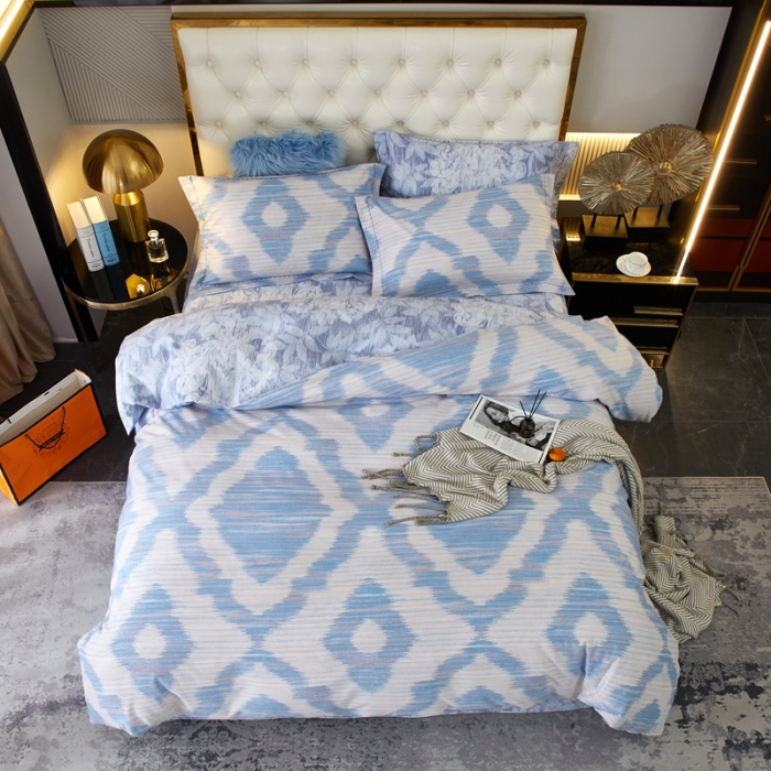 91家纺网 家纺一手货源 找家纺 威克凯丽 2023新款全棉活性生态磨毛四件套诺特