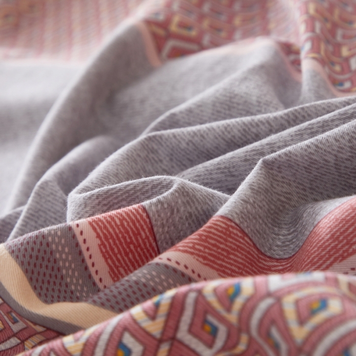 91家纺网 家纺一手货源 找家纺 威克凯丽 2023新款全棉活性生态磨毛四件套帕奇-粉