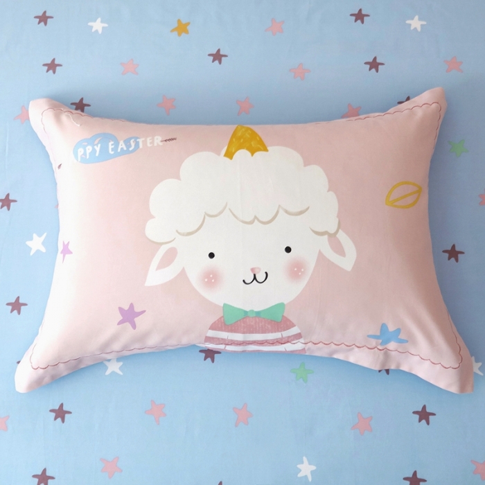 91家纺网 家纺一手货源 找家纺 威克凯丽 2023新款全棉活性生态磨毛四件套羊咩咩