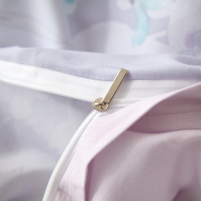 91家纺网 家纺一手货源 找家纺 威克凯丽 2023新款全棉活性生态磨毛四件套叶语瑶香（浅灰）