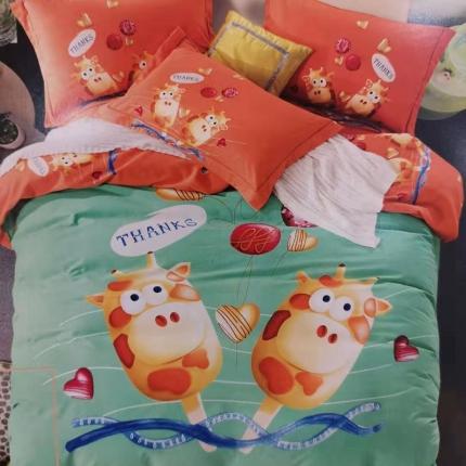 威克凯丽 2023新款全棉活性生态磨毛四件套缤纷一刻