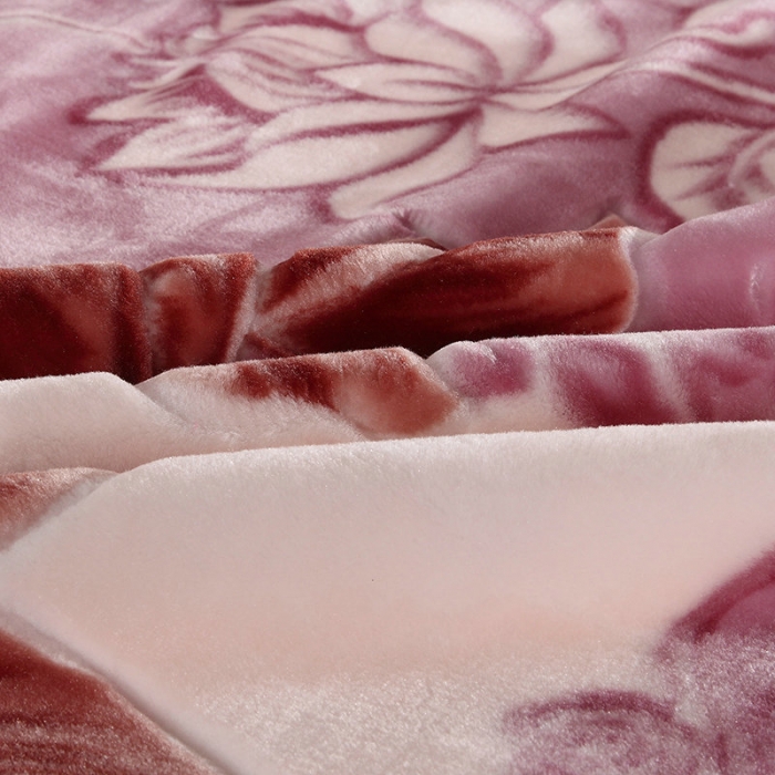 91家纺网 家纺一手货源 找家纺 新月家纺2021新款月光毯毛毯1139芋红