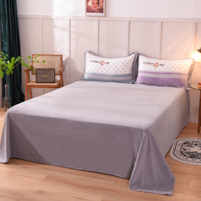 91家纺网 家纺一手货源 找家纺 欧冠 2021新款丁香花暖绒刺绣四件套 栀子花-永恒丁香紫