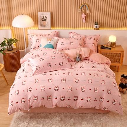 91家纺网 家纺一手货源 找家纺 （总）兄弟坊 2021简约款牛奶绒印花四件套