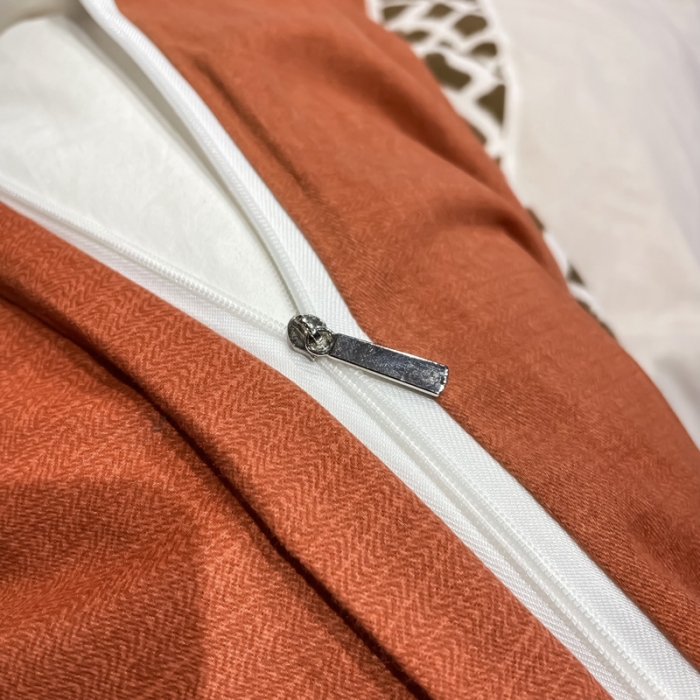 91家纺网 家纺一手货源 找家纺 金爱家 2021新款大版磨毛条格简约四件套威登-桔