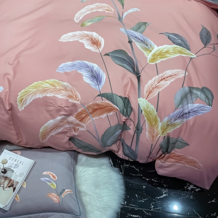 91家纺网 家纺一手货源 找家纺 金爱家 2021新款大版磨毛条格简约四件套秋高气爽