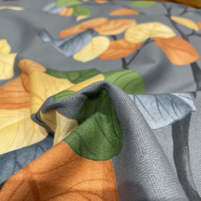 91家纺网 家纺一手货源 找家纺 金爱家 2021新款大版磨毛条格简约四件套庭叶向晚-黄