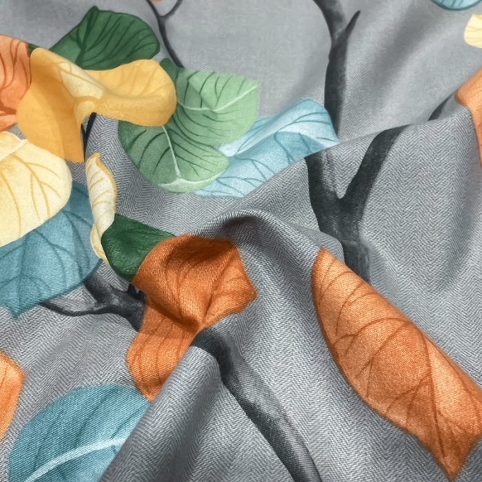 91家纺网 家纺一手货源 找家纺 金爱家 2021新款大版磨毛条格简约四件套庭叶向晚-兰