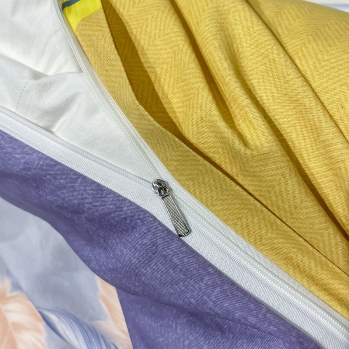 91家纺网 家纺一手货源 找家纺 金爱家 2021新款大版磨毛条格简约四件套羽儿翩翩蓝