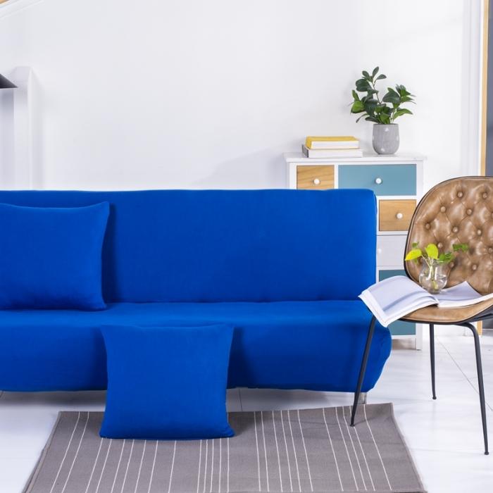 91家纺网 家纺一手货源 找家纺 弹力140G纯色沙发床套 素色无扶手双人沙发套 防尘沙发床罩