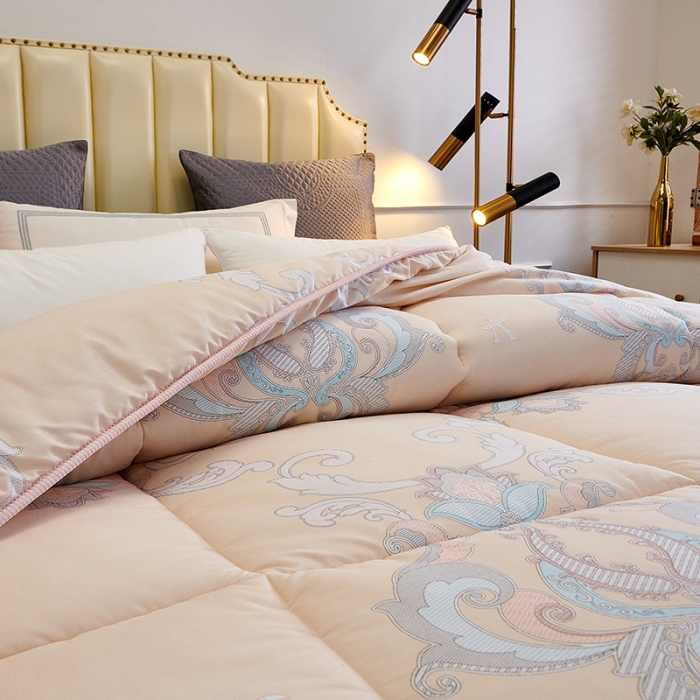 91家纺网 家纺一手货源 找家纺 欧雅搁 2025印花暖绒秋冬被春秋被子加厚被芯空调被学生宿舍 北欧-玉