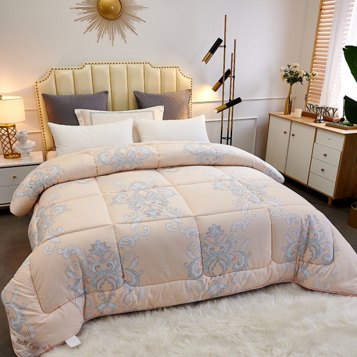 91家纺网 家纺一手货源 找家纺 欧雅搁 2025印花暖绒秋冬被春秋被子加厚被芯空调被学生宿舍 北欧-玉