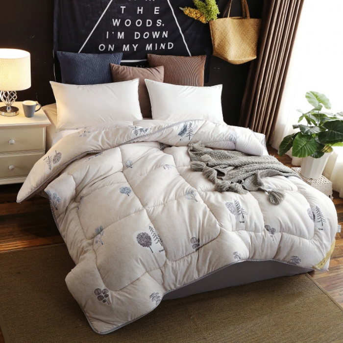 91家纺网 家纺一手货源 找家纺 欧雅搁 2025印花暖绒秋冬被春秋被子加厚被芯空调被学生宿舍 丛林之恋