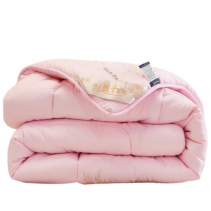 91家纺网 家纺一手货源 找家纺 欧雅搁 2025印花暖绒秋冬被春秋被子加厚被芯空调被学生宿舍 花寐-粉