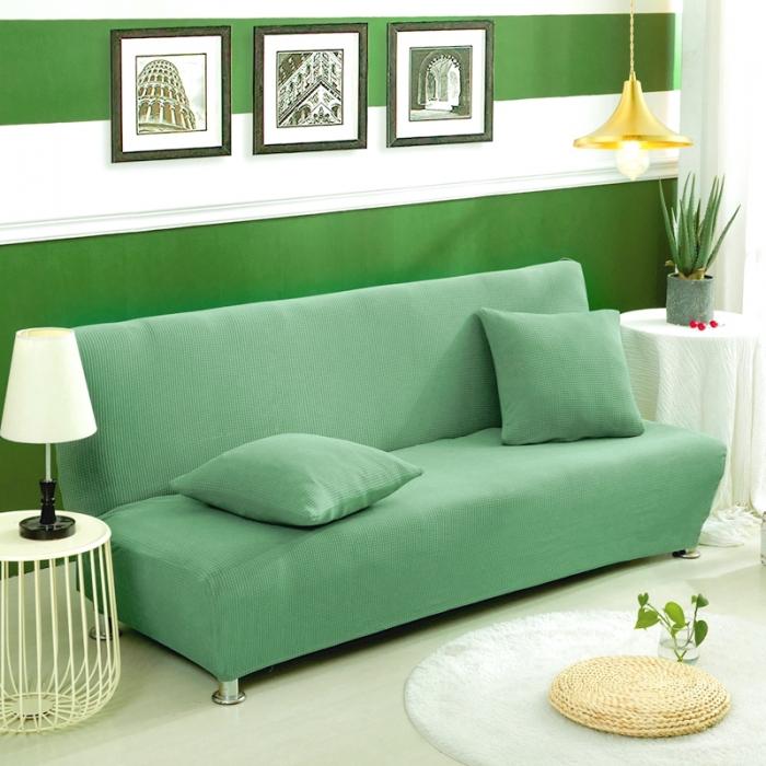 91家纺网 家纺一手货源 找家纺 弹力防泼水华夫格沙发床套 无扶手双人沙发床罩