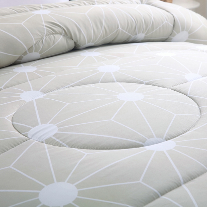 91家纺网 家纺一手货源 找家纺 欧雅搁 2025印花暖绒秋冬被春秋被子加厚被芯空调被学生宿舍 思维空间灰色