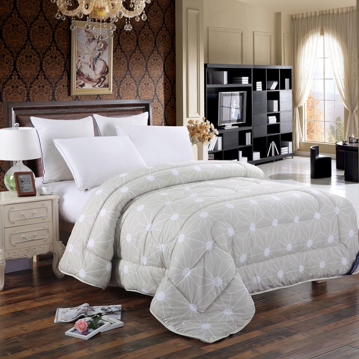 91家纺网 家纺一手货源 找家纺 欧雅搁 2025印花暖绒秋冬被春秋被子加厚被芯空调被学生宿舍 思维空间灰色