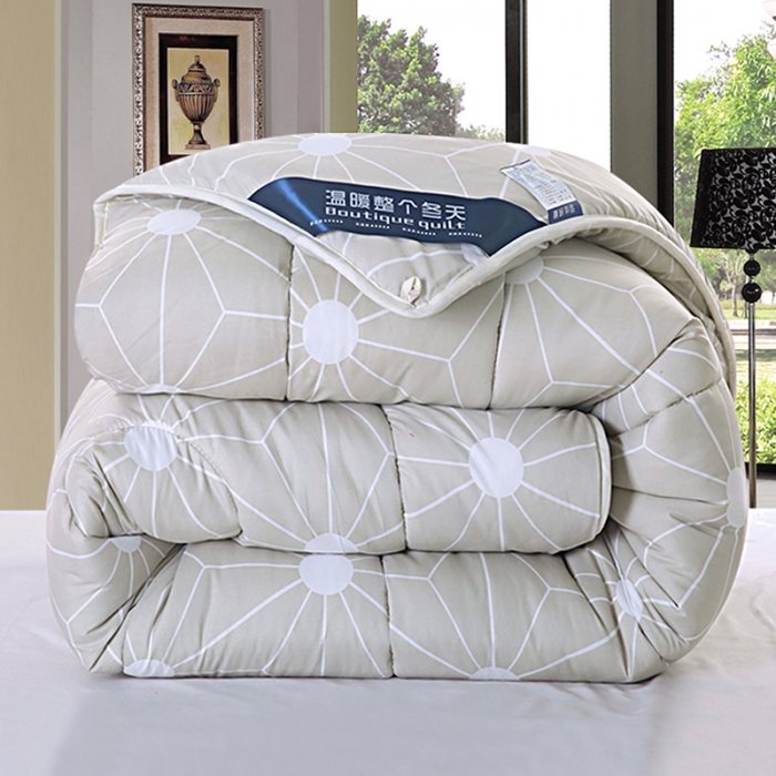 91家纺网 家纺一手货源 找家纺 欧雅搁 2025印花暖绒秋冬被春秋被子加厚被芯空调被学生宿舍 思维空间灰色