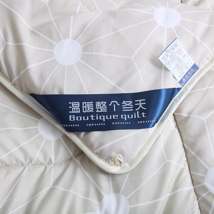 91家纺网 家纺一手货源 找家纺 欧雅搁 2025印花暖绒秋冬被春秋被子加厚被芯空调被学生宿舍 思维空间灰色