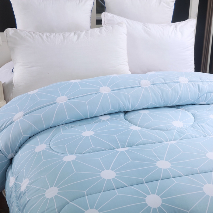 91家纺网 家纺一手货源 找家纺 欧雅搁 2025印花暖绒秋冬被春秋被子加厚被芯空调被学生宿舍 思维空间蓝色