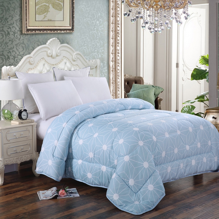 91家纺网 家纺一手货源 找家纺 欧雅搁 2025印花暖绒秋冬被春秋被子加厚被芯空调被学生宿舍 思维空间蓝色