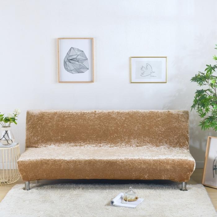 91家纺网 家纺一手货源 找家纺 弹力加厚银狐绒沙发床套 无扶手双人沙发套 防尘沙发罩