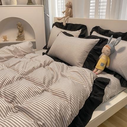 91家纺网 家纺一手货源 找家纺 （总）花伞家居 2021新款韩版赫本风格子系列锦棉四件套
