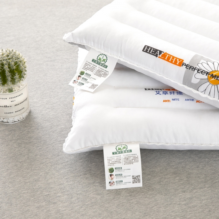 91家纺网 家纺一手货源 找家纺 枕之坊 2021新款印花艾草低枕 白色