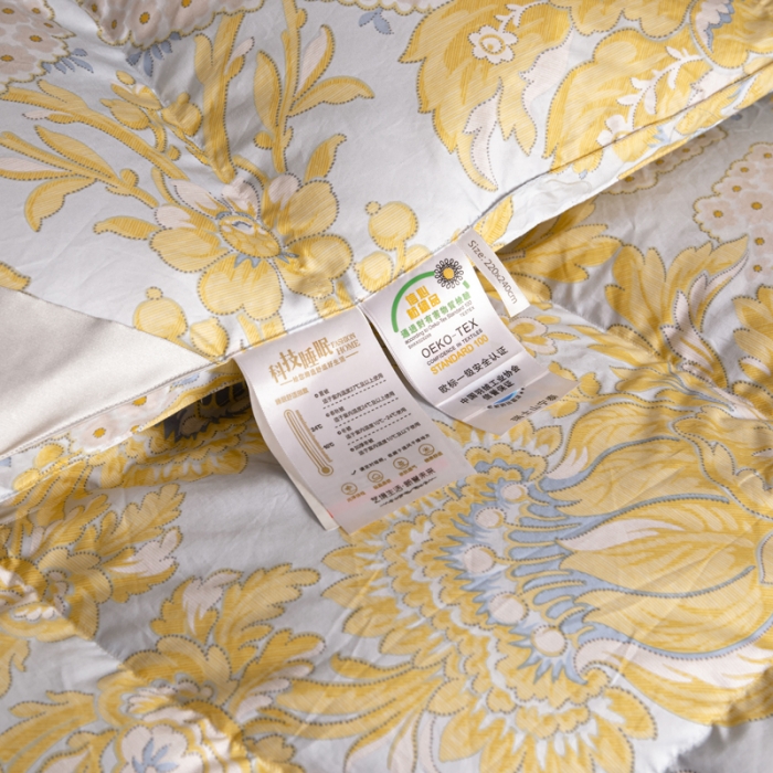 91家纺网 家纺一手货源 找家纺 俏企鹅 2025新款孔雀开屏羽绒被芯冬被春秋被子 圣塔夫