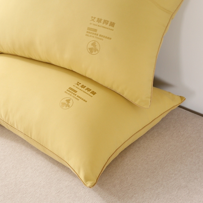 91家纺网 家纺一手货源 找家纺 天意美2021新款艾草薄荷抑菌护颈枕 艾草-黄