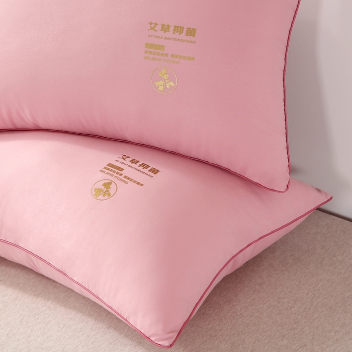 91家纺网 家纺一手货源 找家纺 天意美2021新款艾草薄荷抑菌护颈枕 艾草-粉