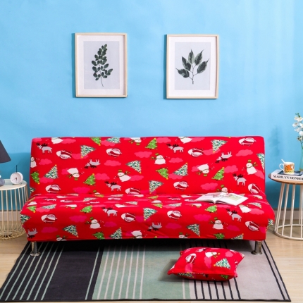 91家纺网 家纺一手货源 找家纺 弹力印花无扶手沙发床套 弹性双人沙发套子 防尘沙发罩