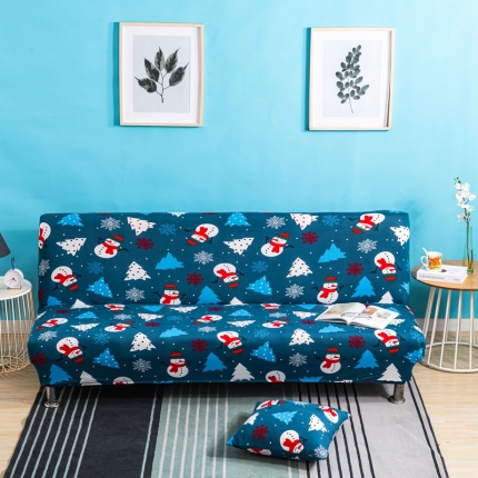 91家纺网 家纺一手货源 找家纺 弹力印花无扶手沙发床套 弹性双人沙发套子 防尘沙发罩