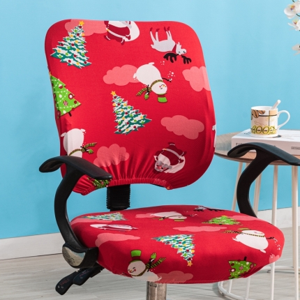 91家纺网 家纺一手货源 找家纺 弹力印花分体椅套 办公室转椅套 员工椅套子 弹力椅子套