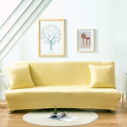 91家纺网 家纺一手货源 找家纺 弹力140G纯色沙发床套 素色无扶手双人沙发套 防尘沙发床罩