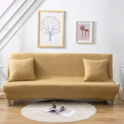 91家纺网 家纺一手货源 找家纺 弹力140G纯色沙发床套 素色无扶手双人沙发套 防尘沙发床罩