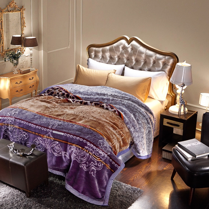 91家纺网 家纺一手货源 找家纺 新月家纺2021新款水晶绒毛毯毯子美丽花园