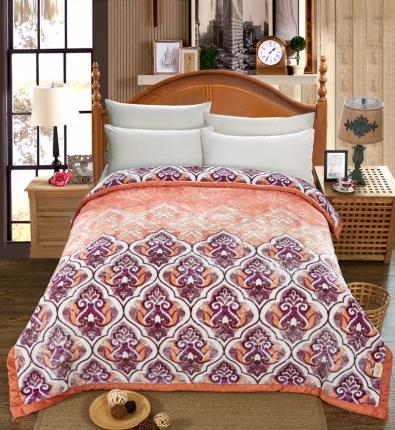 91家纺网 家纺一手货源 找家纺 新月家纺2021新款水晶绒毛毯毯子心心相印