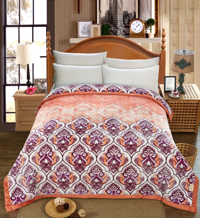 91家纺网 家纺一手货源 找家纺 新月家纺2021新款水晶绒毛毯毯子心心相印