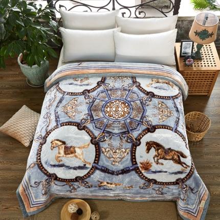 新月家纺2021新款水晶绒毛毯毯子骏马奔腾