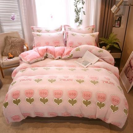 91家纺网 家纺一手货源 找家纺 （总）兄弟坊 2021新款雪花绒印花四件套（棚拍）