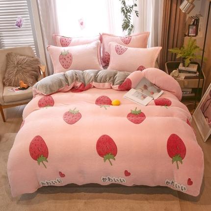 91家纺网 家纺一手货源 找家纺 （总）兄弟坊 2021新款雪花绒印花四件套（棚拍）