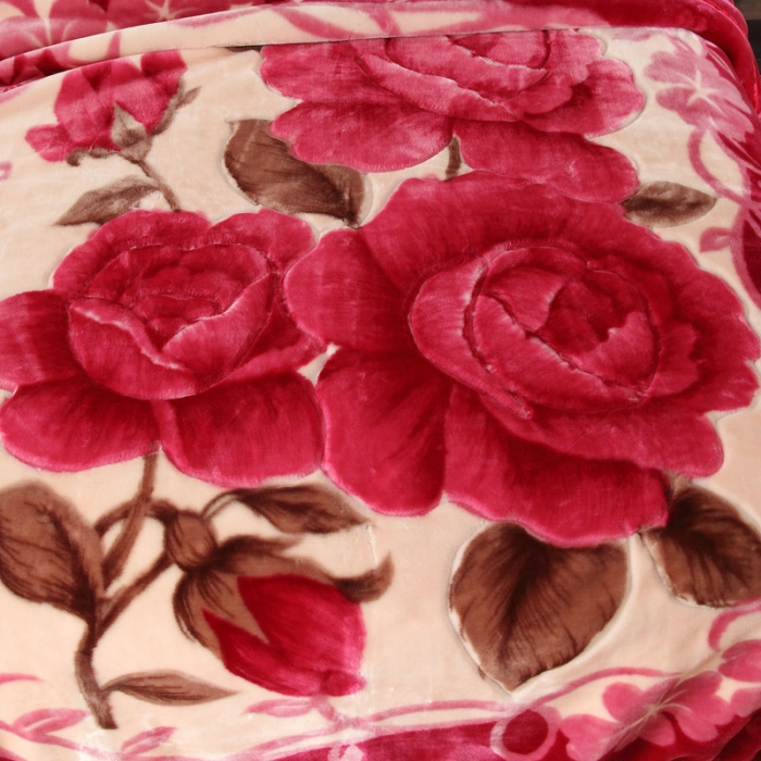 91家纺网 家纺一手货源 找家纺 新月家纺2021新款超柔毛毯240橡皮红