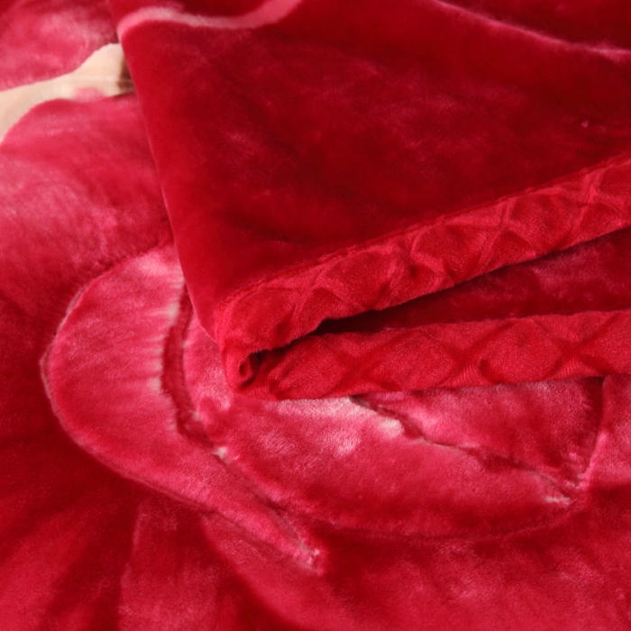 91家纺网 家纺一手货源 找家纺 新月家纺2021新款超柔毛毯240橡皮红