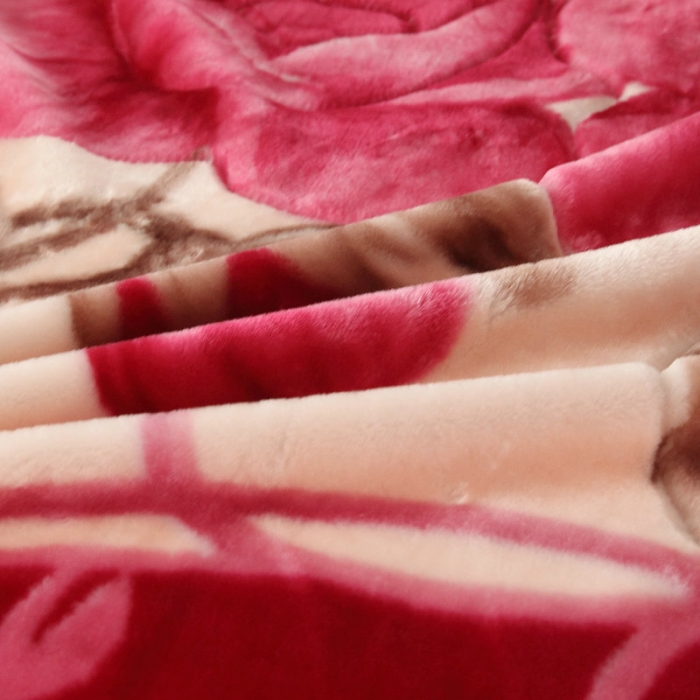 91家纺网 家纺一手货源 找家纺 新月家纺2021新款超柔毛毯240橡皮红